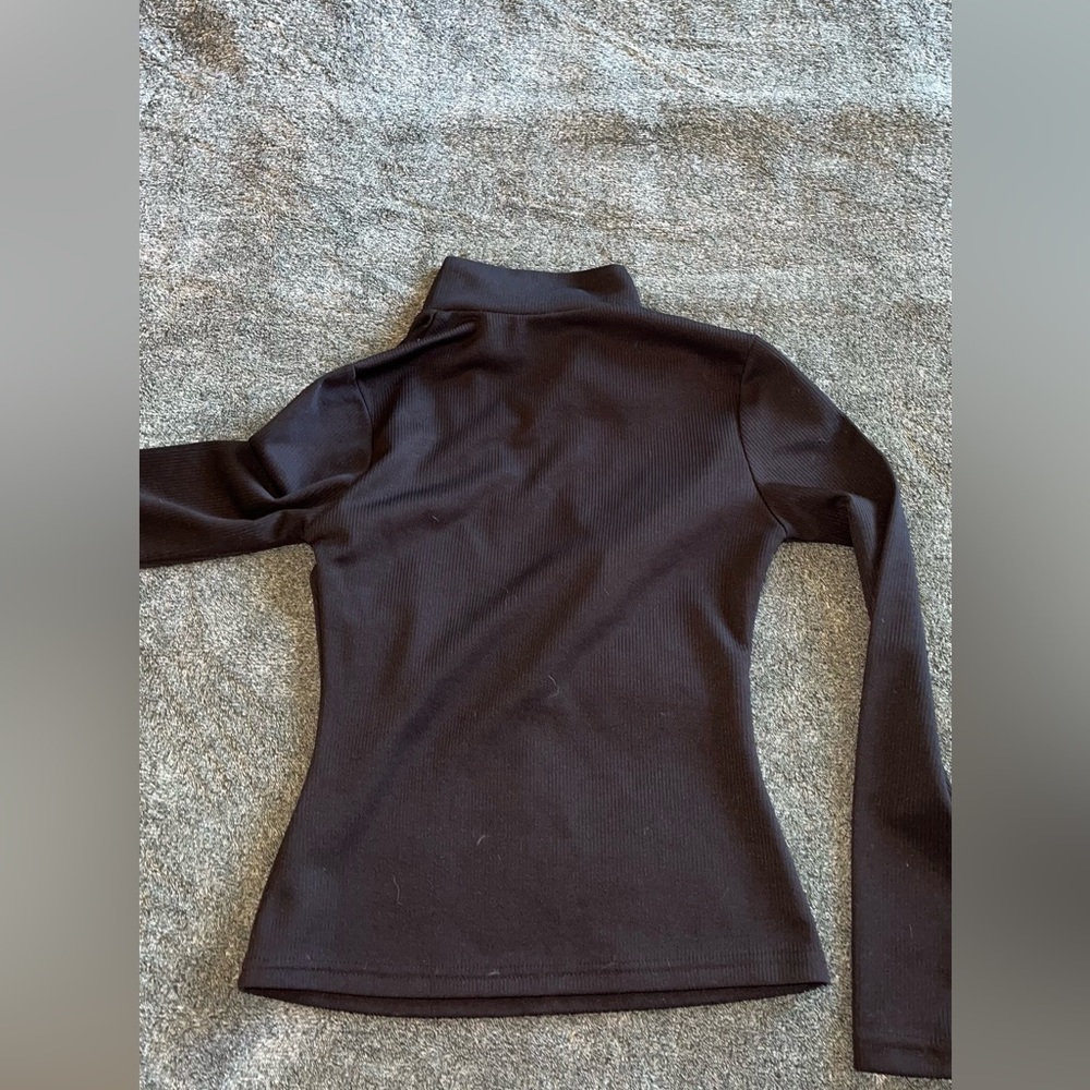 Black quarter zip workout jacket